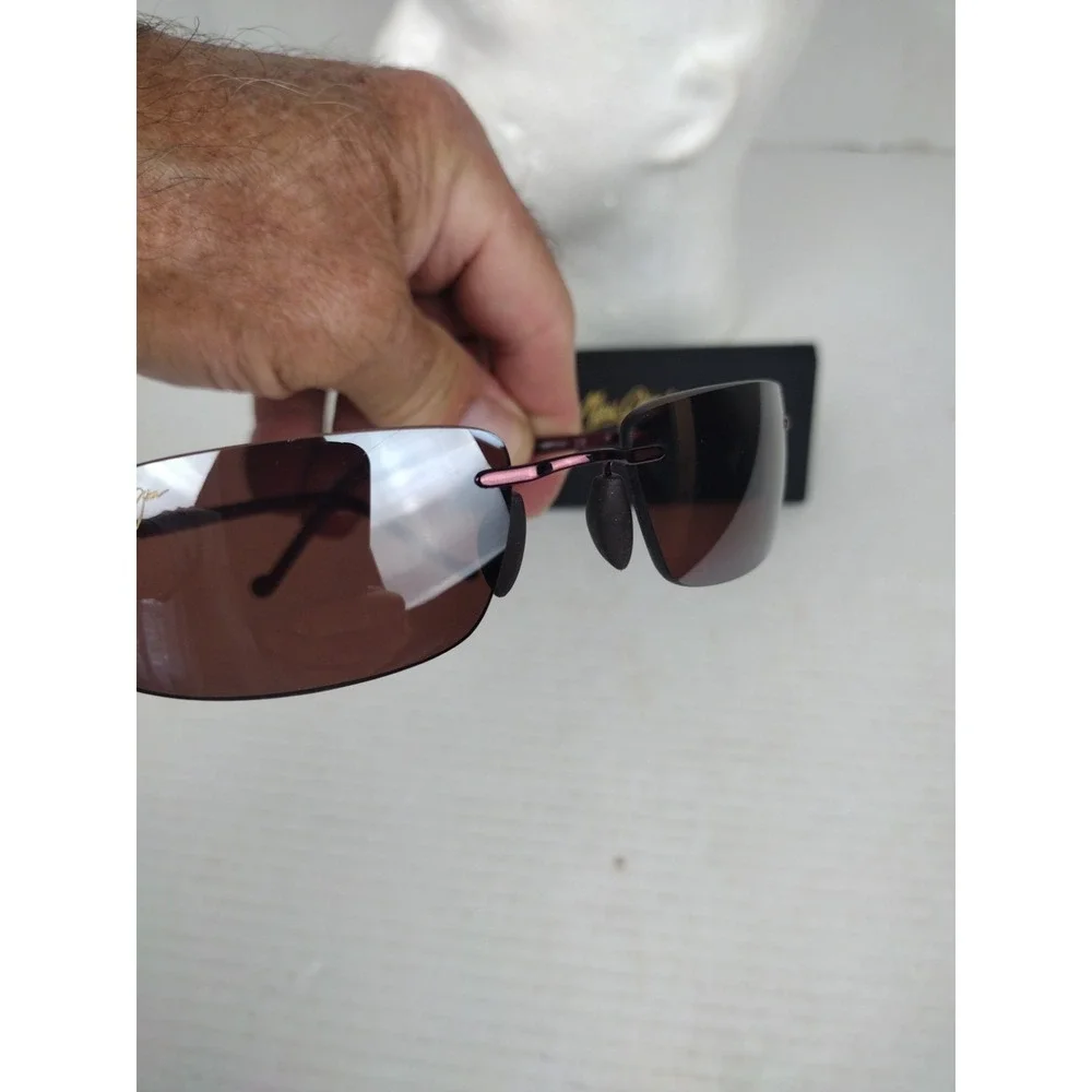 Maui Jim MJ 515-07 54-18 135 Little Beach Burgundy Maui Rose Polarized Rimless